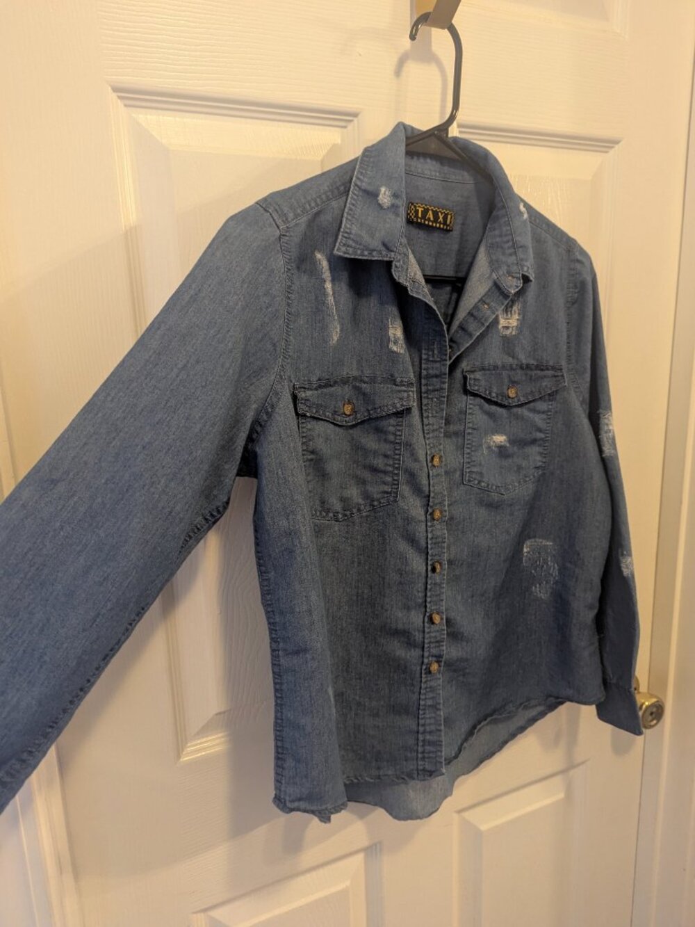 Taxi denim blue distressed bottom down - L - Picture 2 of 7